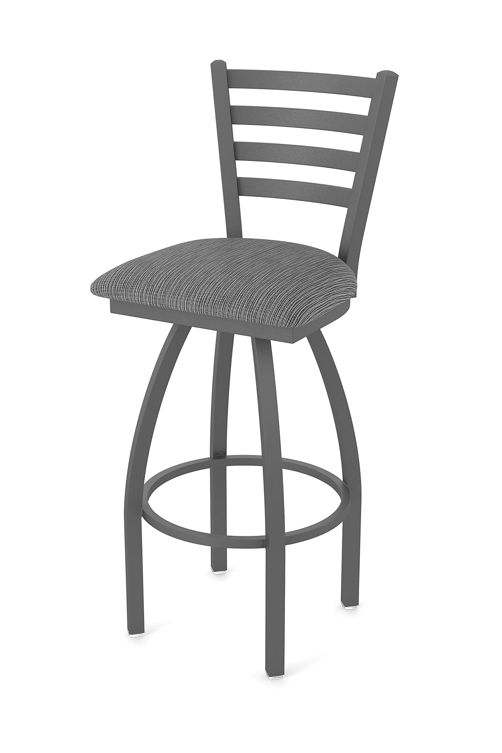 410 Jackie 36" Swivel Bar Stool with Pewter Finish and Graph Coal Seat