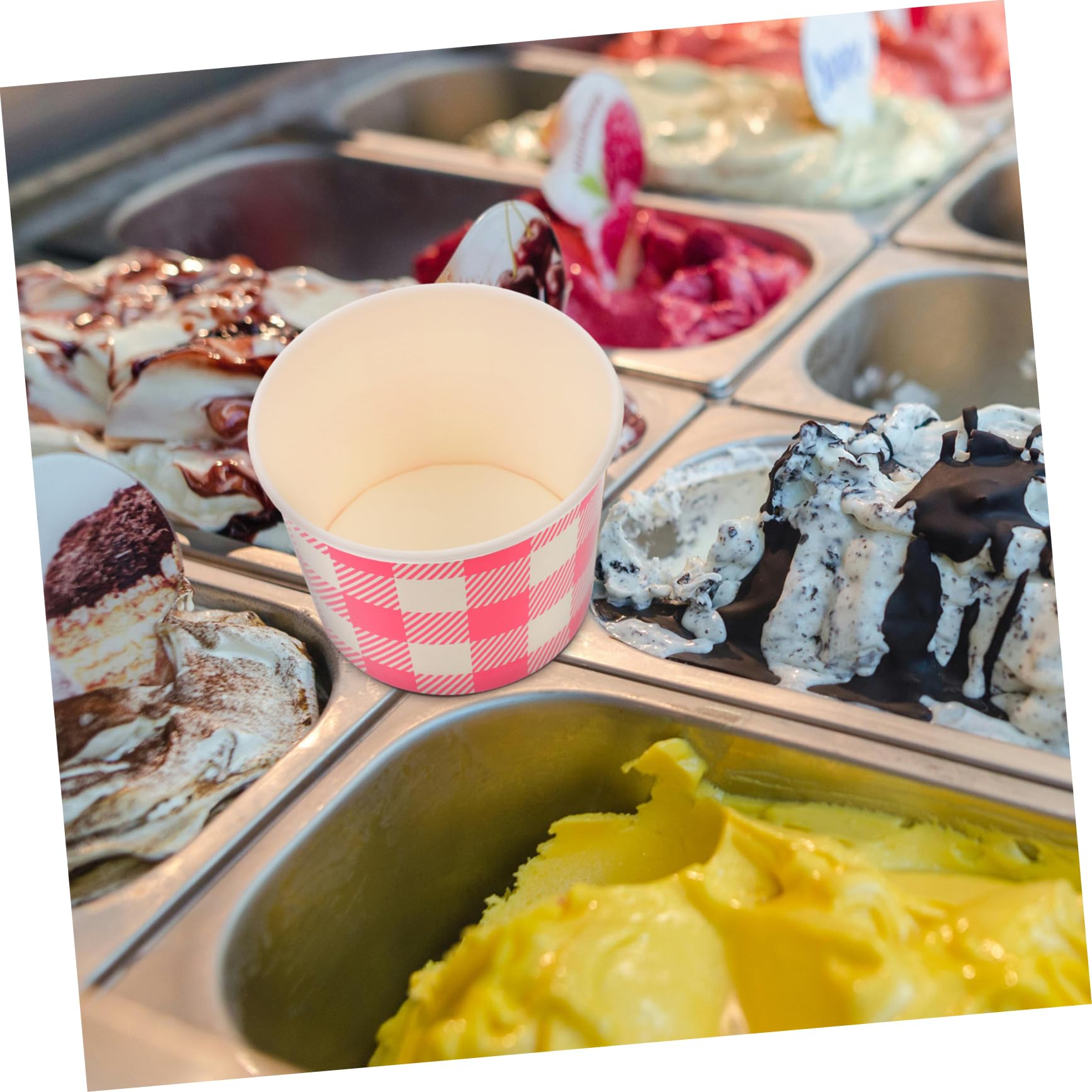 TOPBATHY 3 Set Coppa Gelato Contenitore Per Dolci Tazza Da Dessert Gelato Coppa Di Palline Di Gelato Tazze Di Budino Da Dessert Per Negozio Carta Rosa 10 Pezzi * 3
