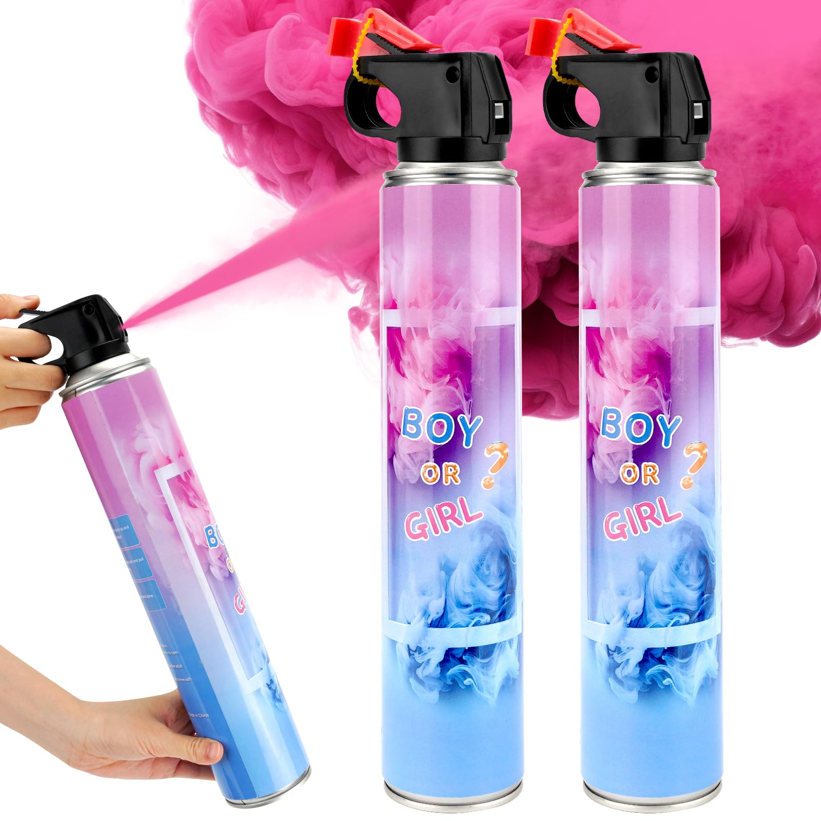 RISEMART Gender Reveal Rauchbombe - 2 Stück -Biologisch Abbaubarem Babyparty sicher Pulverrauch