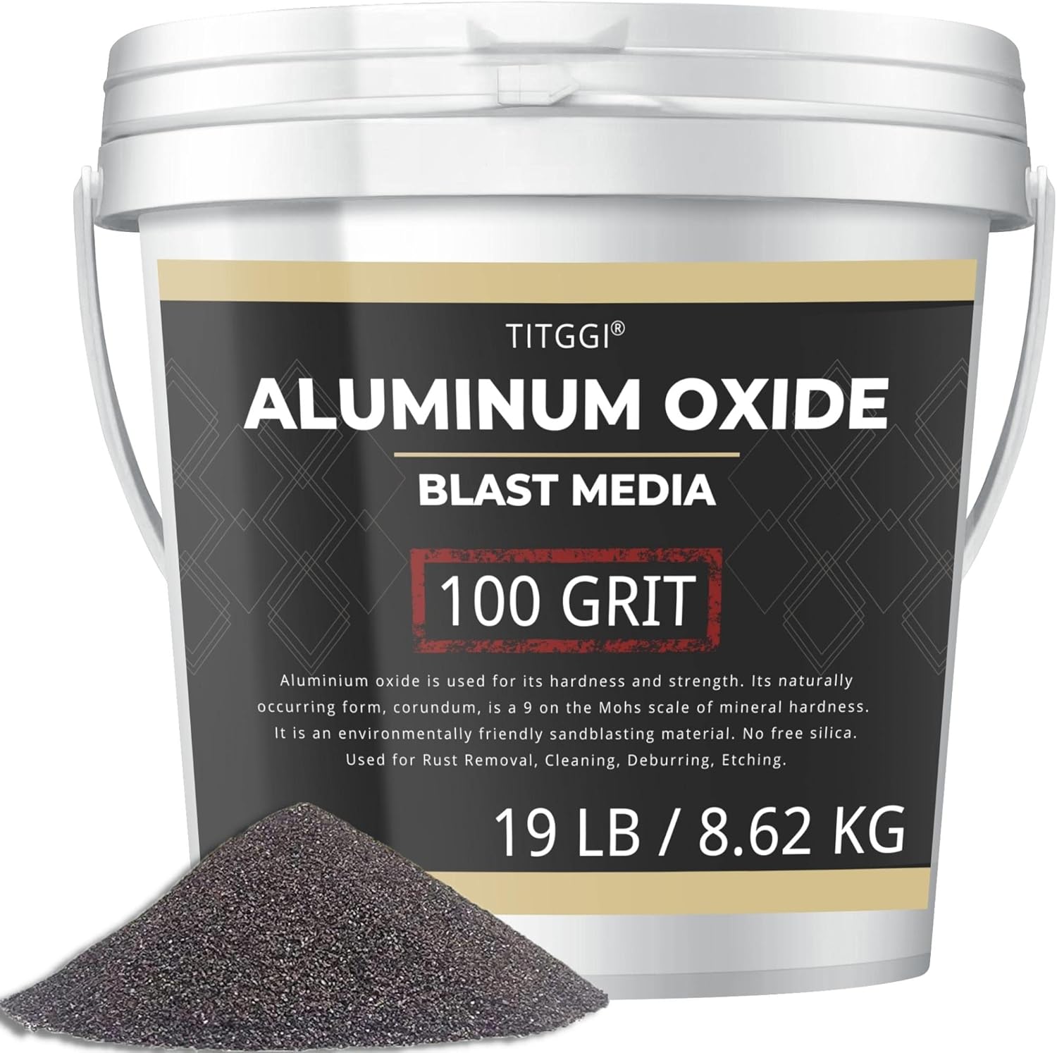 100Grit Aluminum Oxide Blast Media (19LBS/8.6kg) Premium