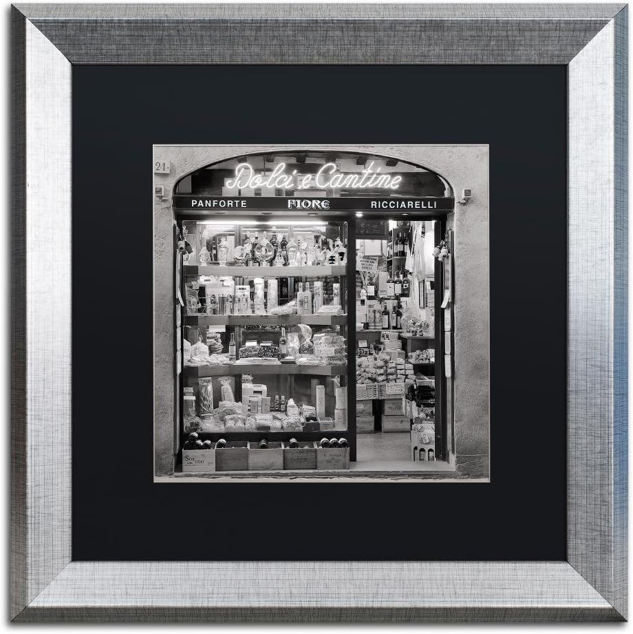 Dolci e Cantine by Alan Blaustein, Black Matte, Silver Frame 16x16-Inch