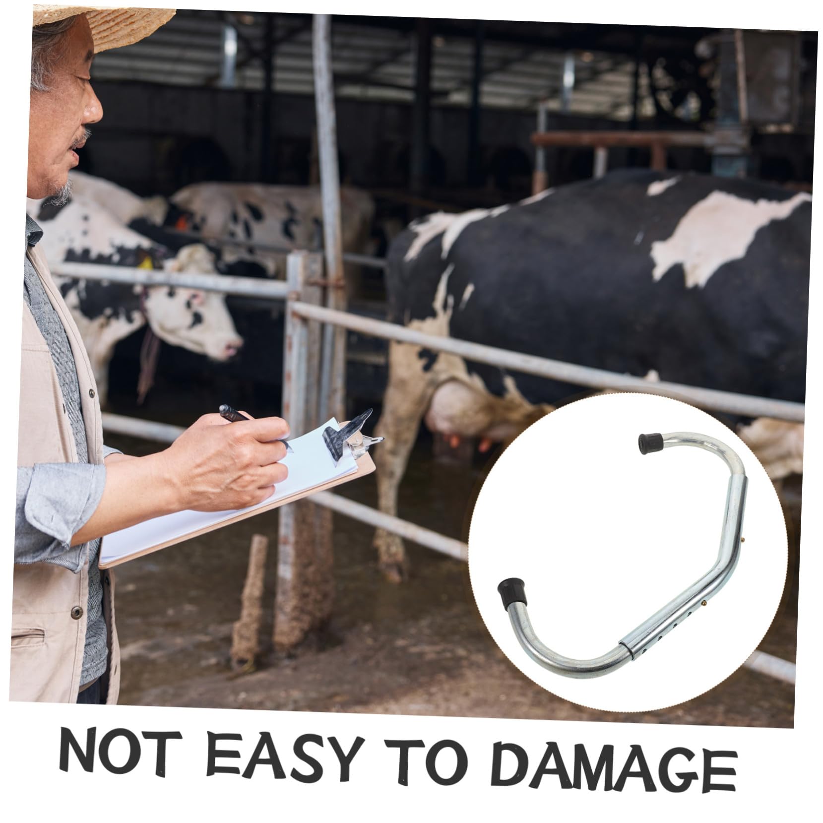 BESTonZON Dispositivo Antipatadas Ajustable Color Plata Resistente para Vacas Lecheras de Hierro para Uso Diario en Equipo Veterinario Agrícola y Cuidado Animal