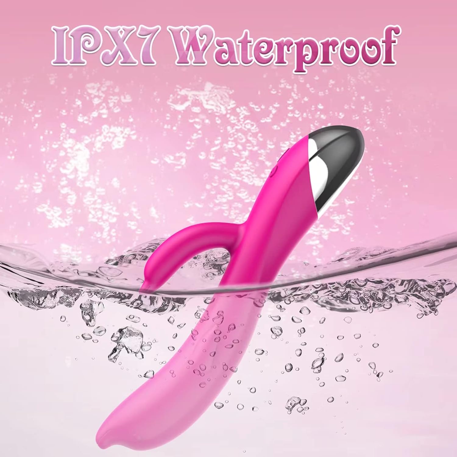 G-Spot Rabbit Vibrator Dildo with 6 Vibration Modes, Nipple Massager for Soft Silicone, Waterproof Rechargeable Adult Sex Toys for Women