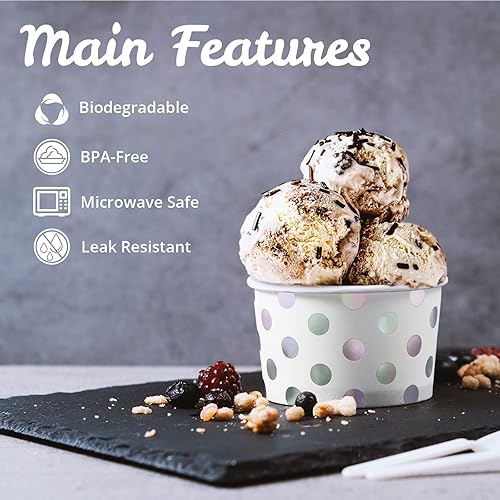 Miniatura 6 de MATICAN Vasos de papel para helado, 50 cuencos de postre desechables de 5.5 onzas para alimentos calientes o fríos, suministros de fiesta de 5.5