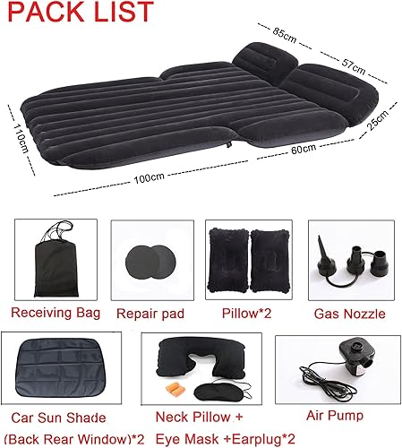 Miniatura 3 de Colchón de aire inflable para SUV, colchón de aire inflable engrosado para automóvil, camping, viajes, con 2 almohadas y bomba de aire, cama