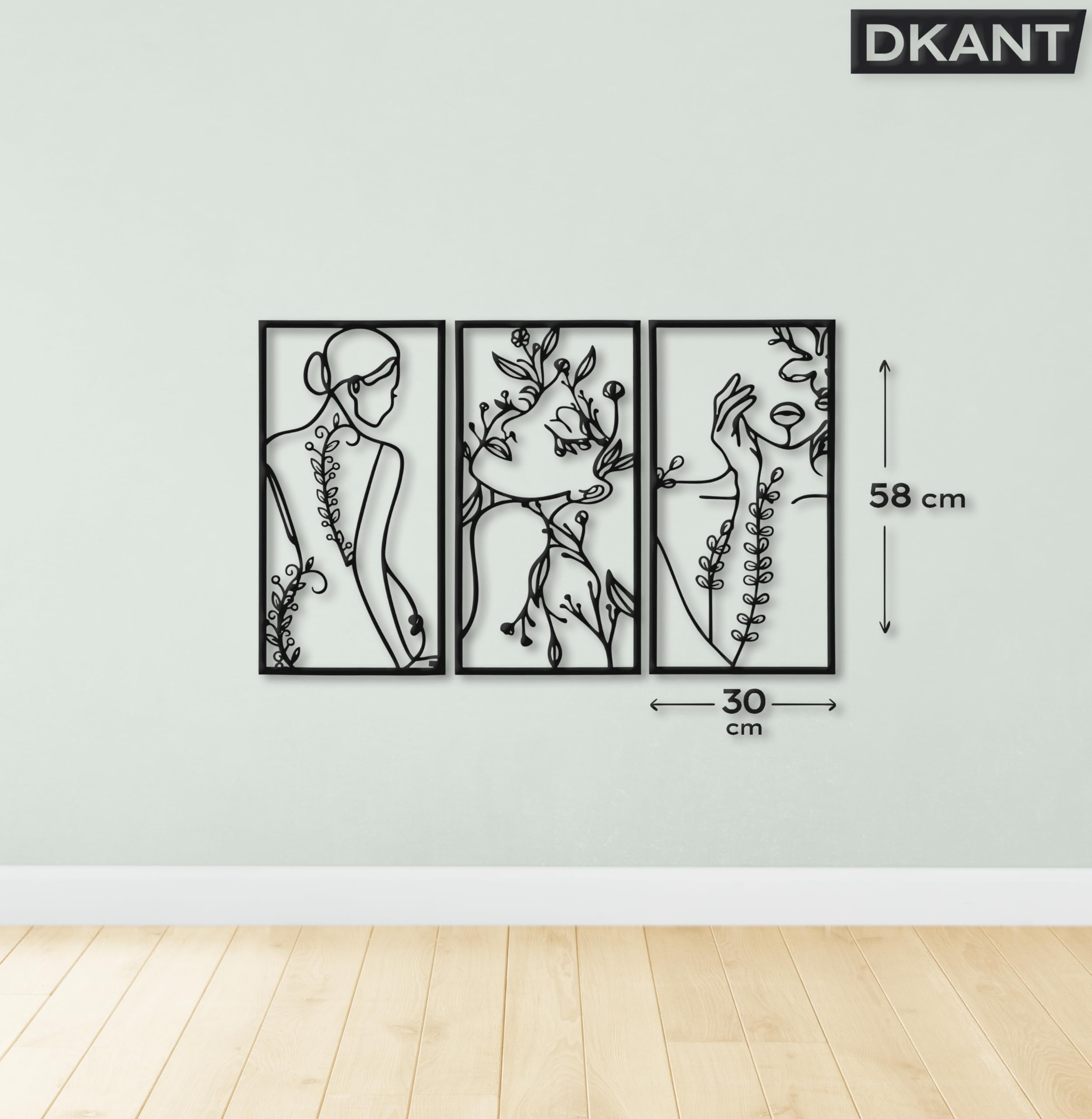 Set 3 Cuadros Decoracion Salon Modernos (30x58 cm) - Decoracion Pared Metal