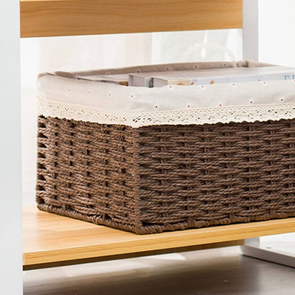 天然素材　籠　脚付き ちどり産業 かご 収納バスケット 天然素材 レース M （ 幅42