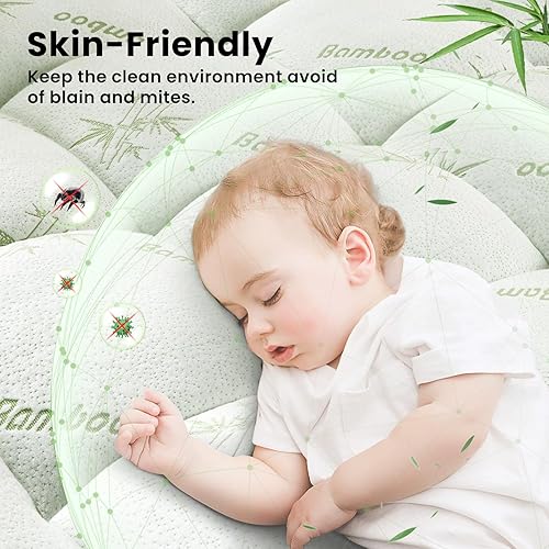 Miniatura 7 de LIANLAM Cubrecolchón de bambú tamaño Queen, 1200 GSM, protector de colchón extra grueso para dolor de espalda, funda protectora de colchón suave con