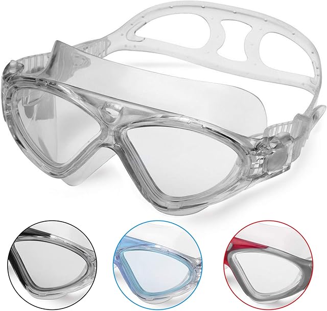 Swimming Goggles,Adult Swim Goggles Anti Fog No Leakage Clear Vision UV Protection Anti Slip Easy to Adjust Comfortable Silicone Skirt,Professional Swim Goggles for Men and Women