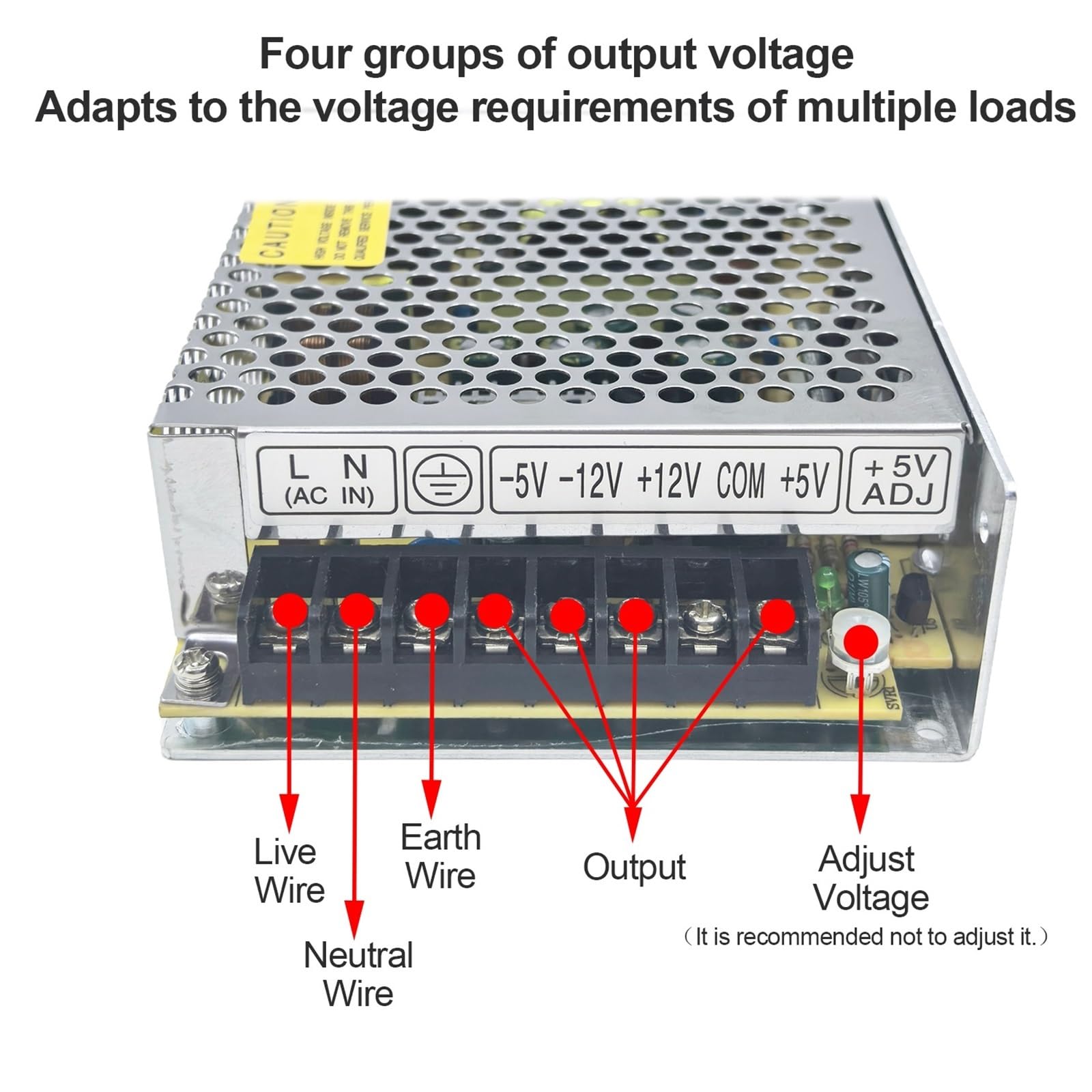 Q-60A/B/C 5V 12V 24V 15V Quad-Ausgang 60W Schaltnetzteil Mehrere Vierkanalspannung AC-DC SMPS 1St(Q-60D)