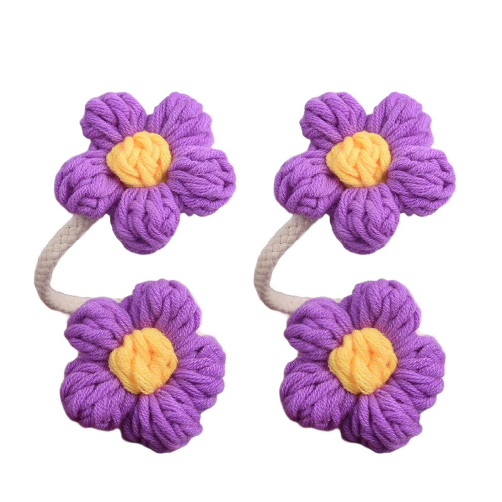 Tfaoys Purple Curtain Tiebacks Flower Window Curtain Bind Clips Decorative Curtains Holdbacks Drapery Holdbacks Home Decors Tiebacks