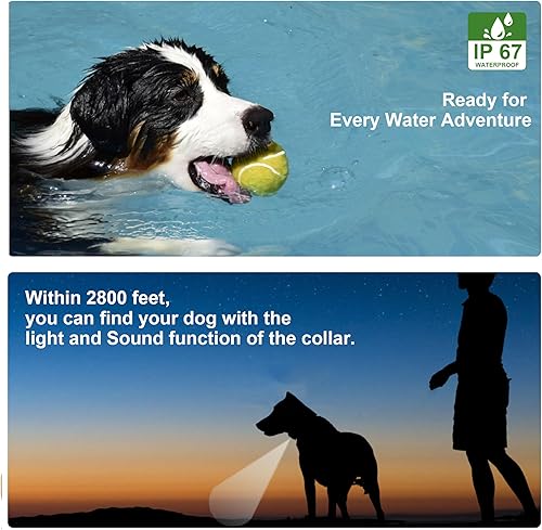 Miniatura 7 de Collar de entrenamiento para perros, 2800 pies para 8-120 libras, collar de choque para perro con control remoto, collar eléctrico, 4 modos de