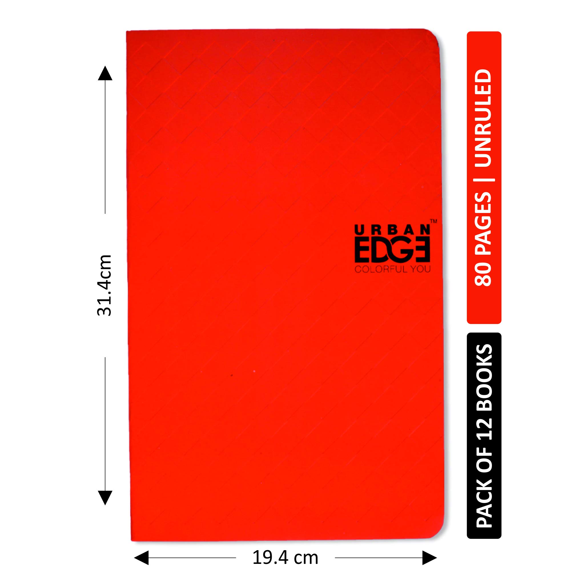 Urban Edge Long Notebook 80 Pages - Unruled (Pack of 12)