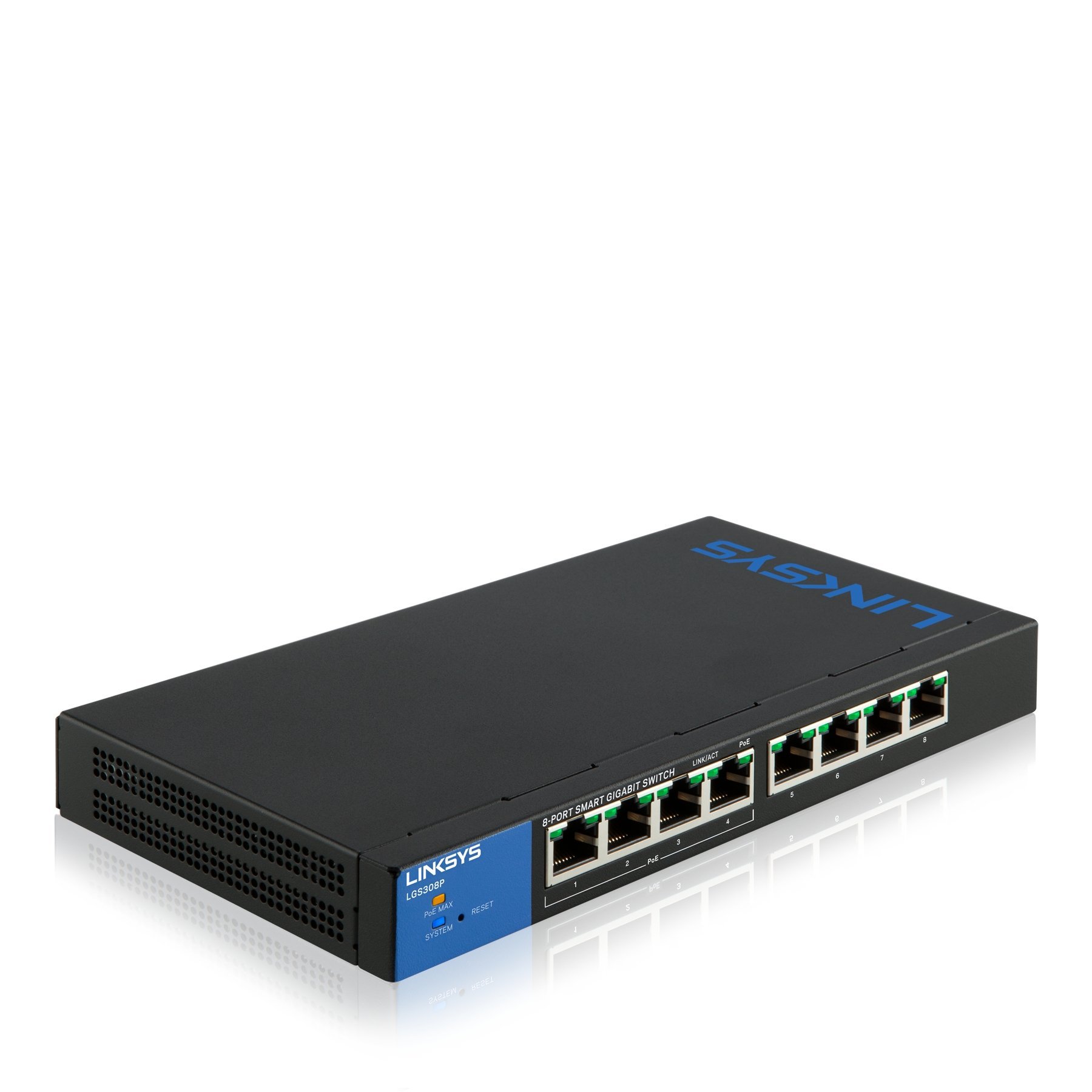 Linksys Business LGS308P 8-Port Gigabit Ethernet Smart Managed Switch PoE+ (72W)