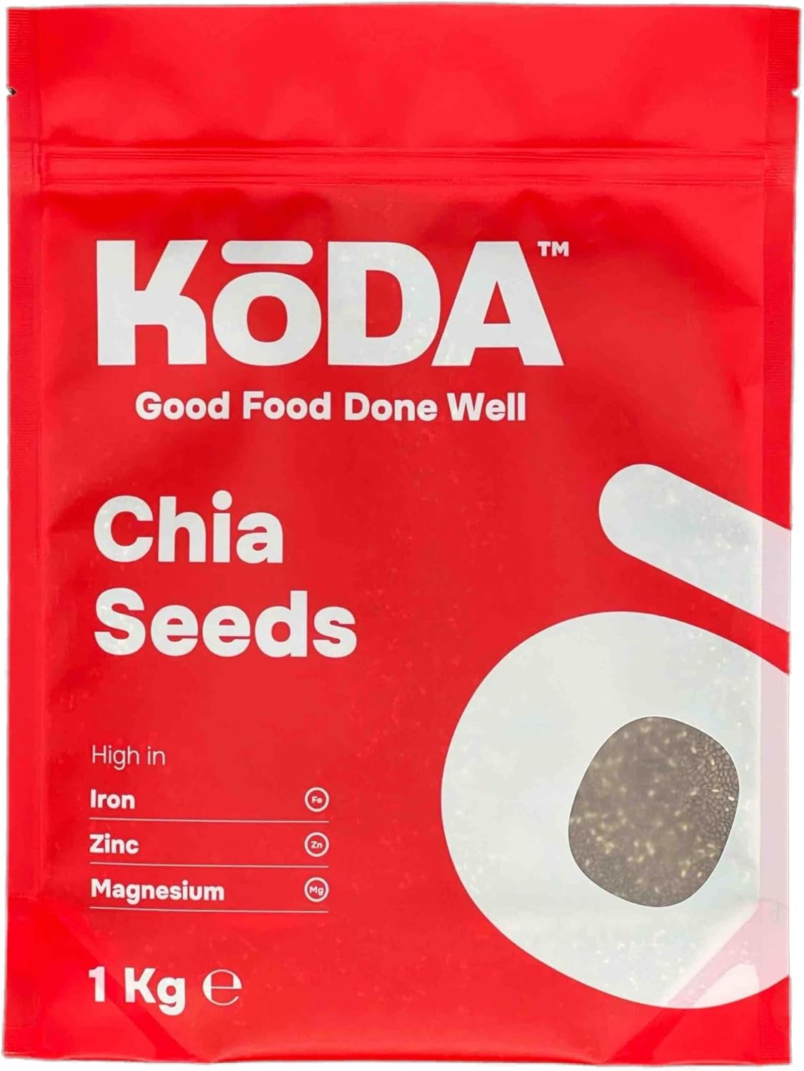 Koda – Gluten-Free Chia Seeds, 1 KG – High in Protein, Magnesium & Zinc – Nutrient-Dense Superfood for Salads, Yogurt & Smoothies – Excellent Source of Fibre, Omega-3 & Antioxidants