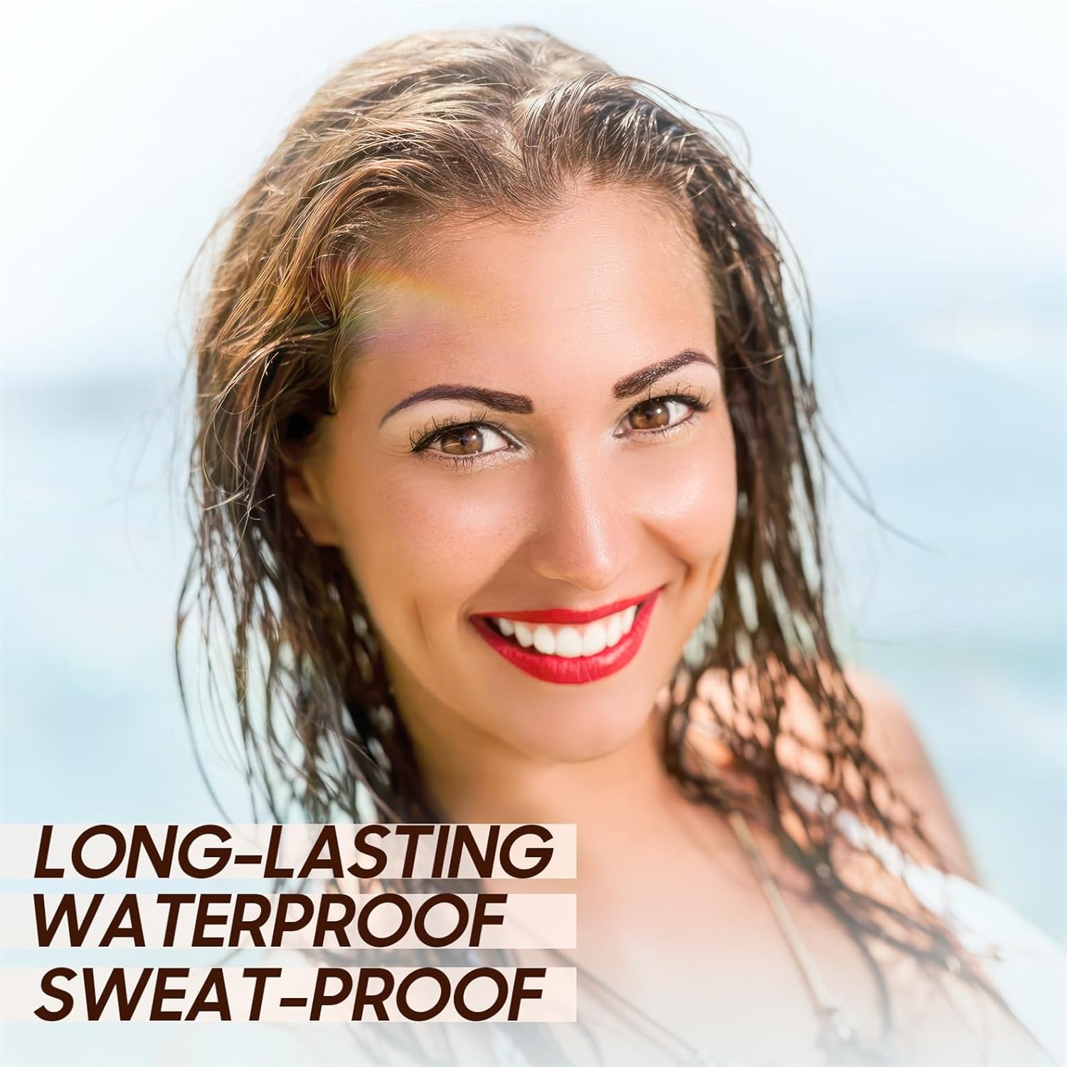 Eyebrow Gel - Peel Off Brow Gel Waterproof with Eyebrow Stencils, Transfer-Proof Eyebrow Tattoo for Girl Create Fuller & Defined Brows Makeup, No Smudge and Easy to Color, 1 Pack (Dark Brown) - Image 3