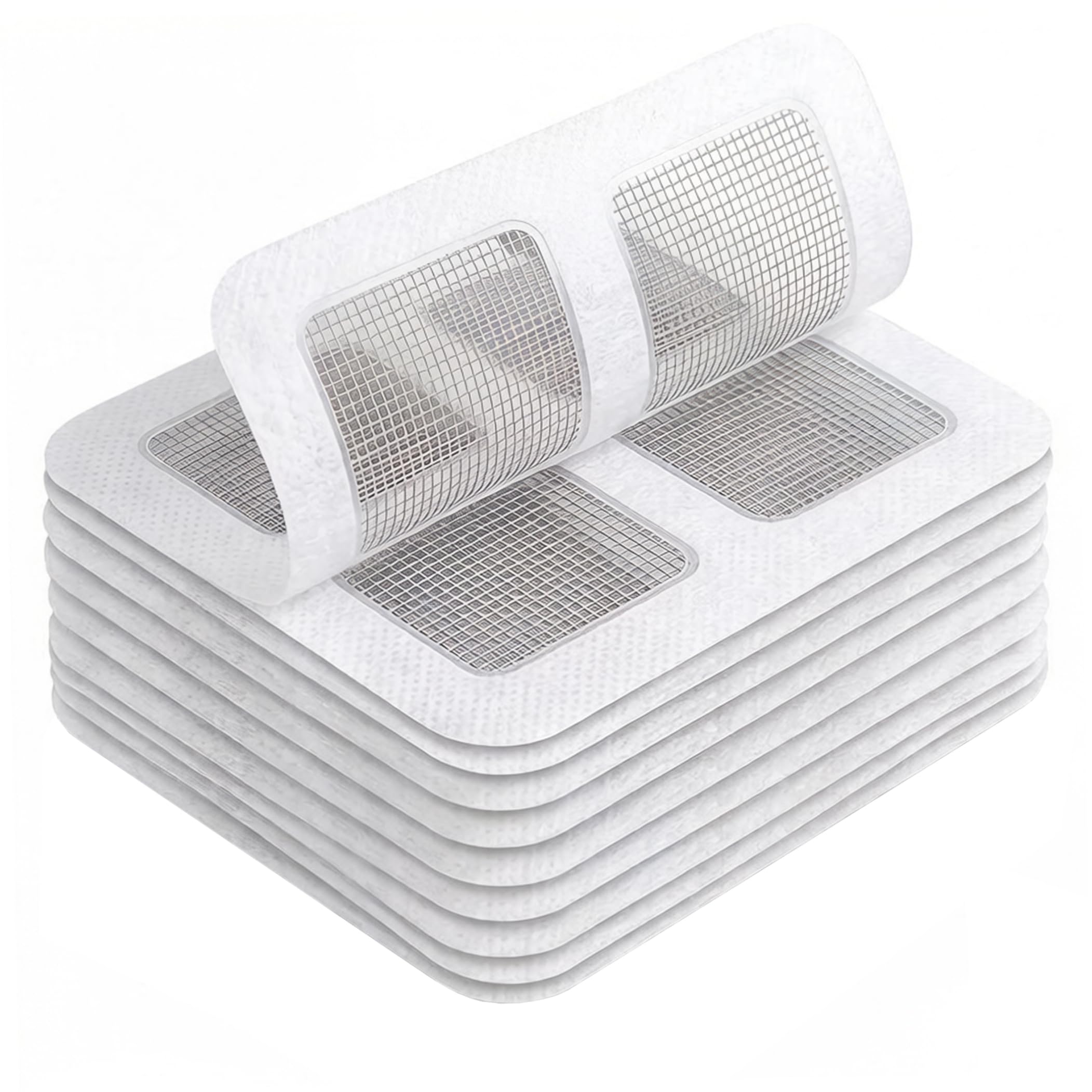Goutdori Disposable Shower Drain Hair Catcher 10PCS, Drain Cover Protector for Shower Kitchen Bathroom Tub 3.94x3.94in