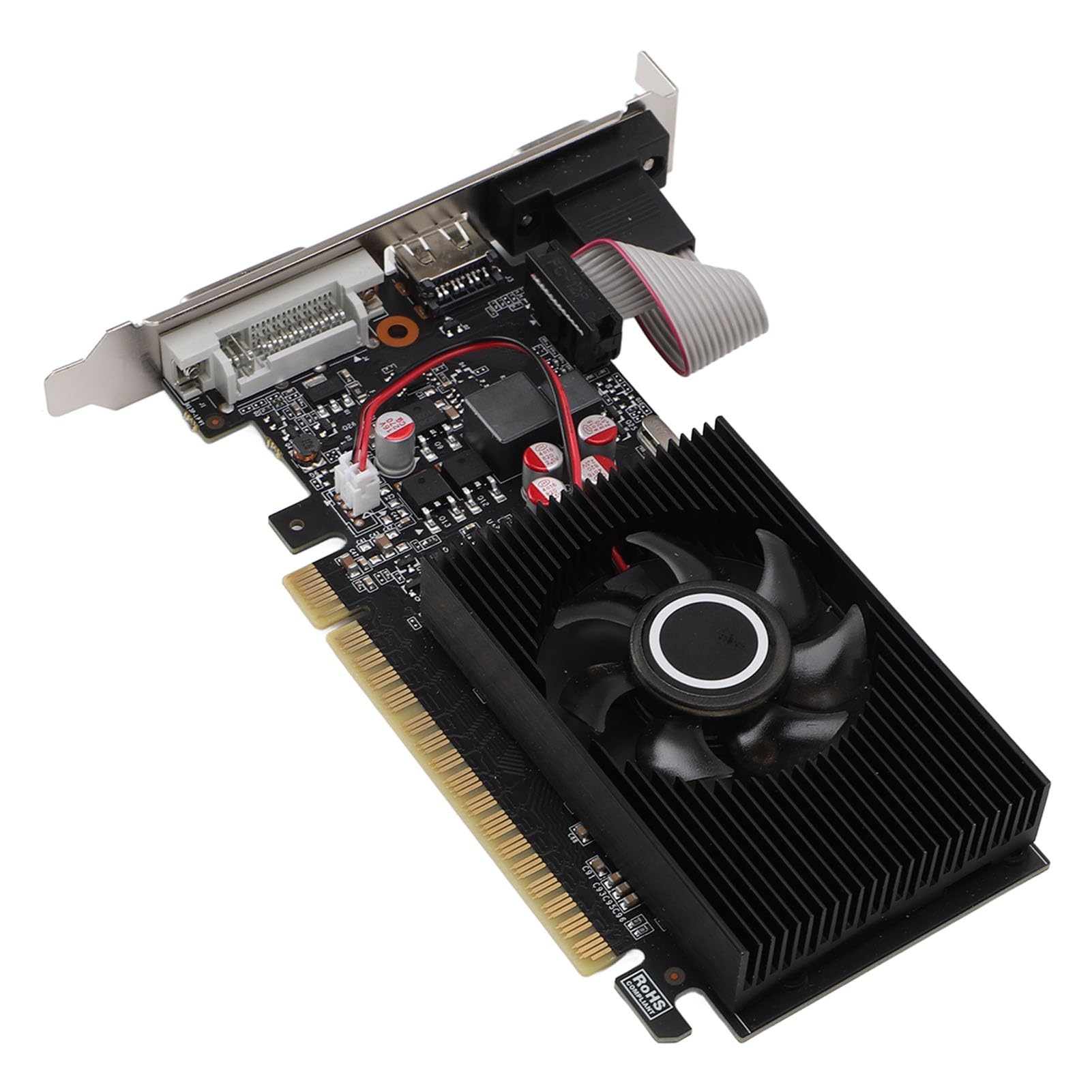 Jiawu Karta Graficzna, 4 GB Pamięci DDR3 Architektura Fermi Karta Graficzna PCIe 3 0 X8 GT 740, do Komputerów Stacjonarnych z obsługą Dwóch Monitorów VGA DVI Brak Zewnętrznego Zasilania dla Komputerów