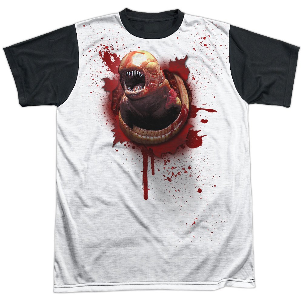 Alien Chestburster All Over Print With Black Back T Shirt
