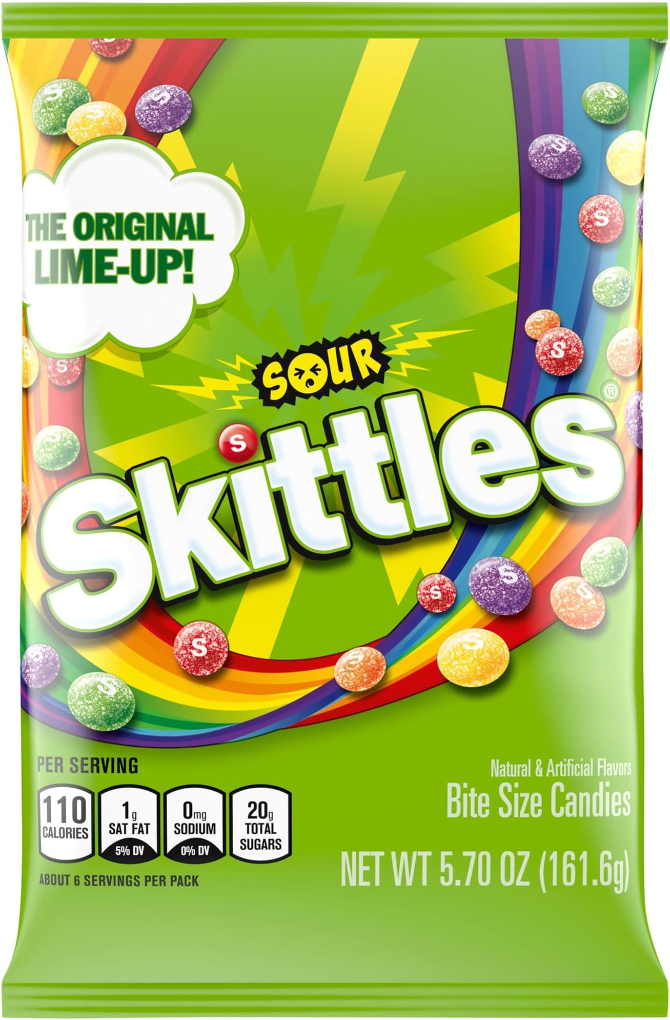 Skittles Bite Size Candy, Sours, 5.7 Ounce Bag
