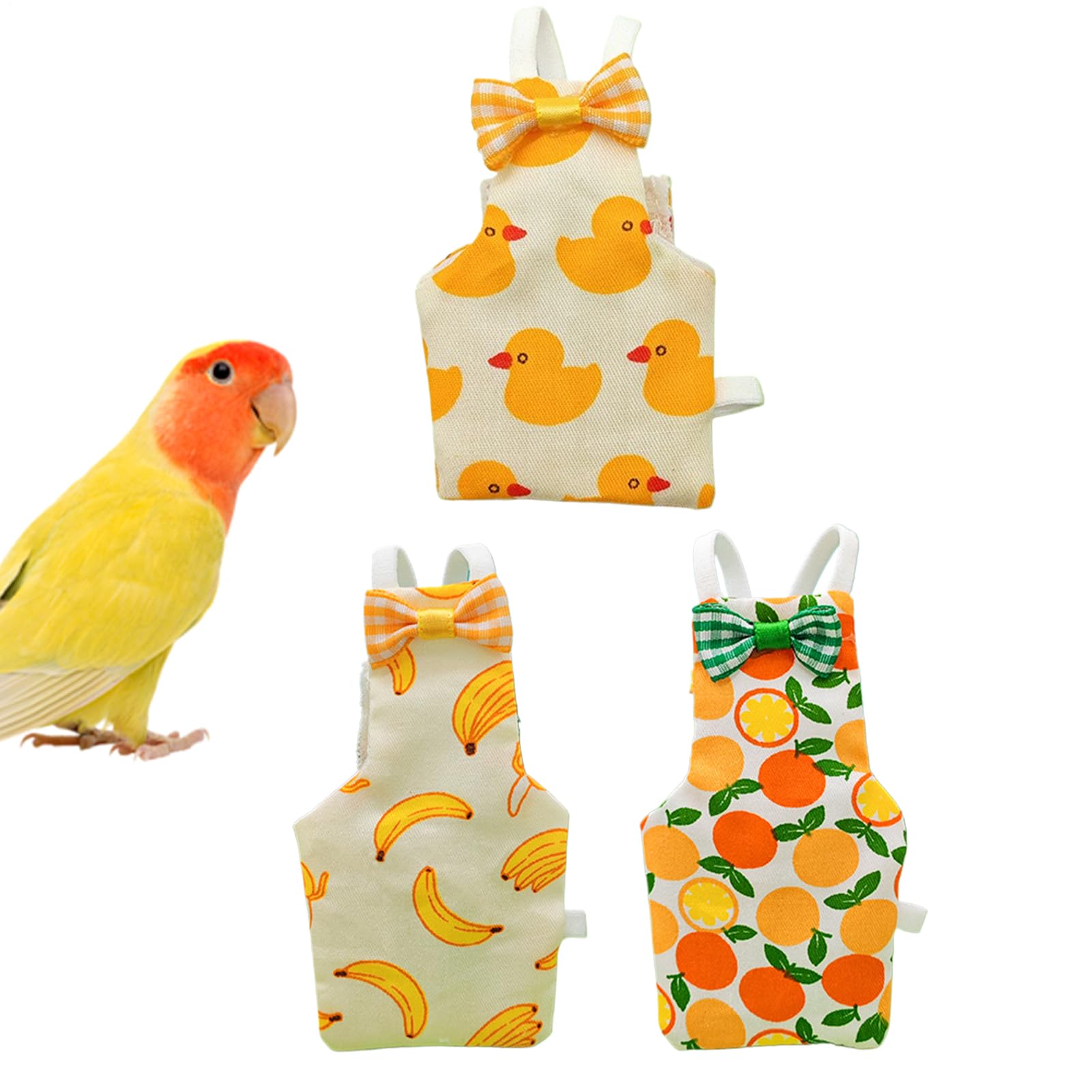 Culotte pour Pigeon Anti-Fuites avec Bretelles 3 Pièces Vêtements Lavables en Coton pour Perruche Ara Canari
