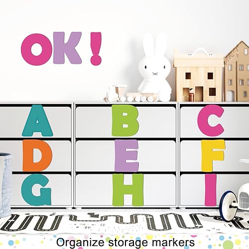 Vista 77 de Juego de 150 letras grandes de 6 pulgadas y puntuación, colorido alfabeto recortado para el aula para exhibir tablón de anuncios, escuela en casa