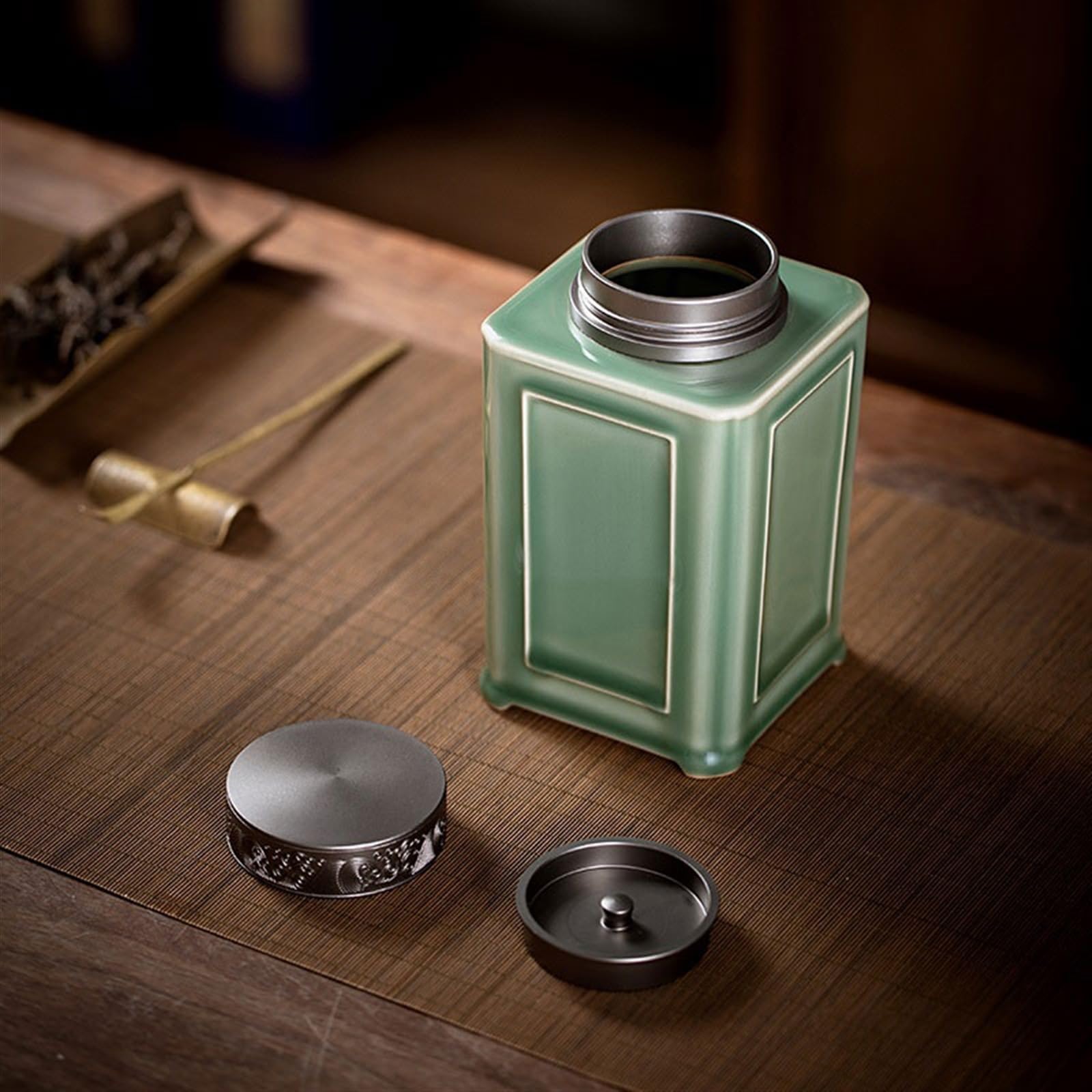 Pojemnik na herbatę chiński seledyński kanister na herbatę ceramiczny magazyn herbaty domowy puerh herbata zamknięty słoik pojemniki na herbatę
