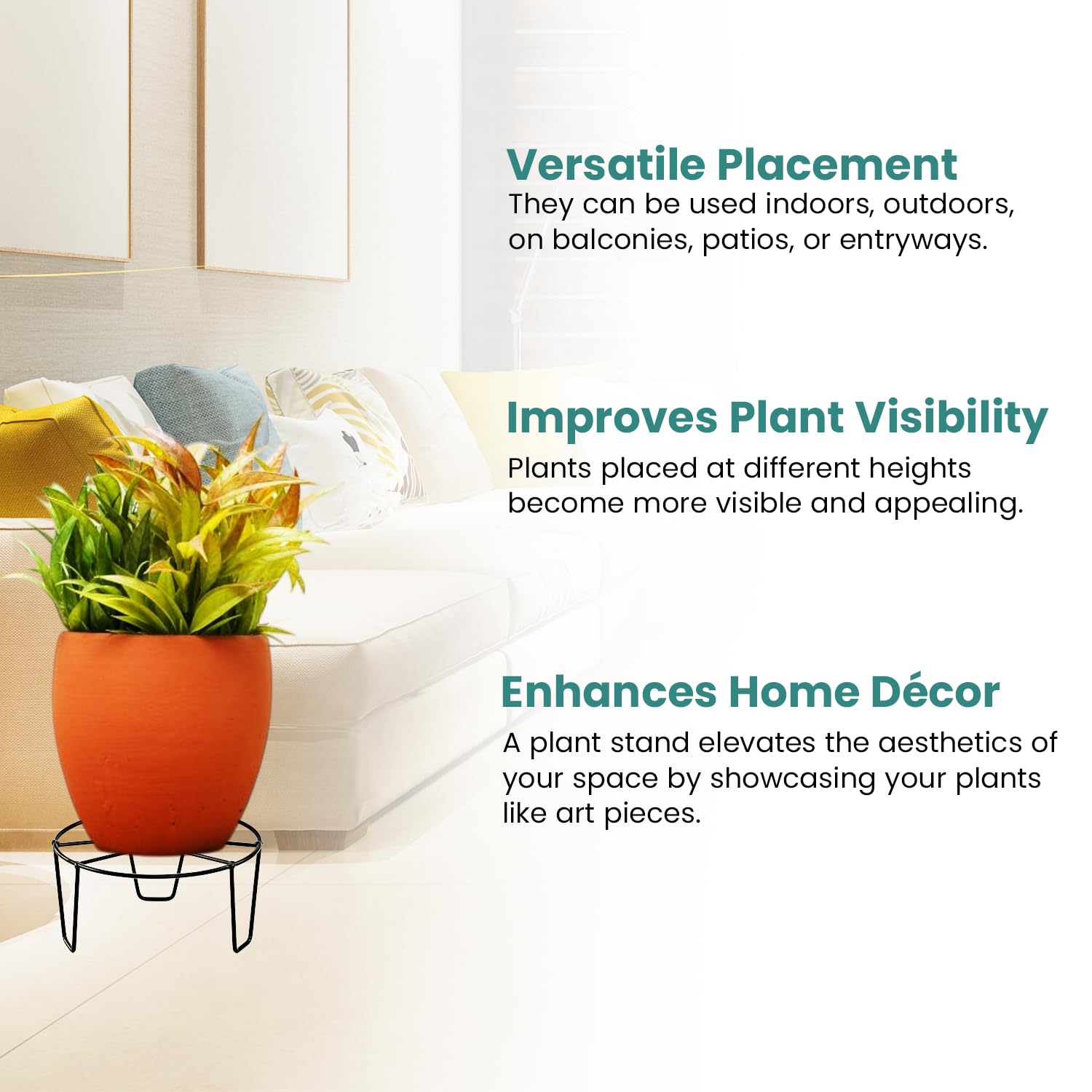 Go Hooked Flower Pot Stands - Display Plants Elegantly -5