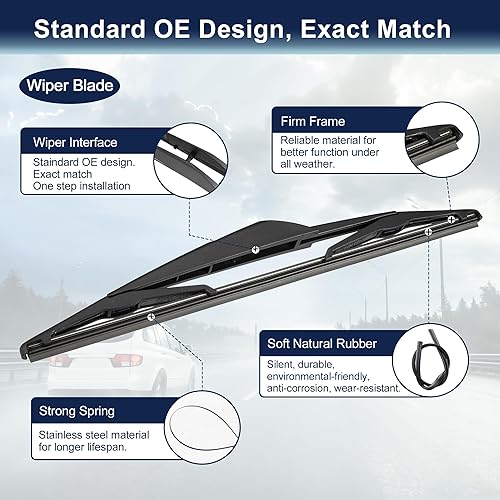 Miniatura 4 de X AUTOHAUX Juego de brazos de limpiaparabrisas trasero para Mini Cooper One R50 2001-2004 para Mini Cooper R53 2001-2004