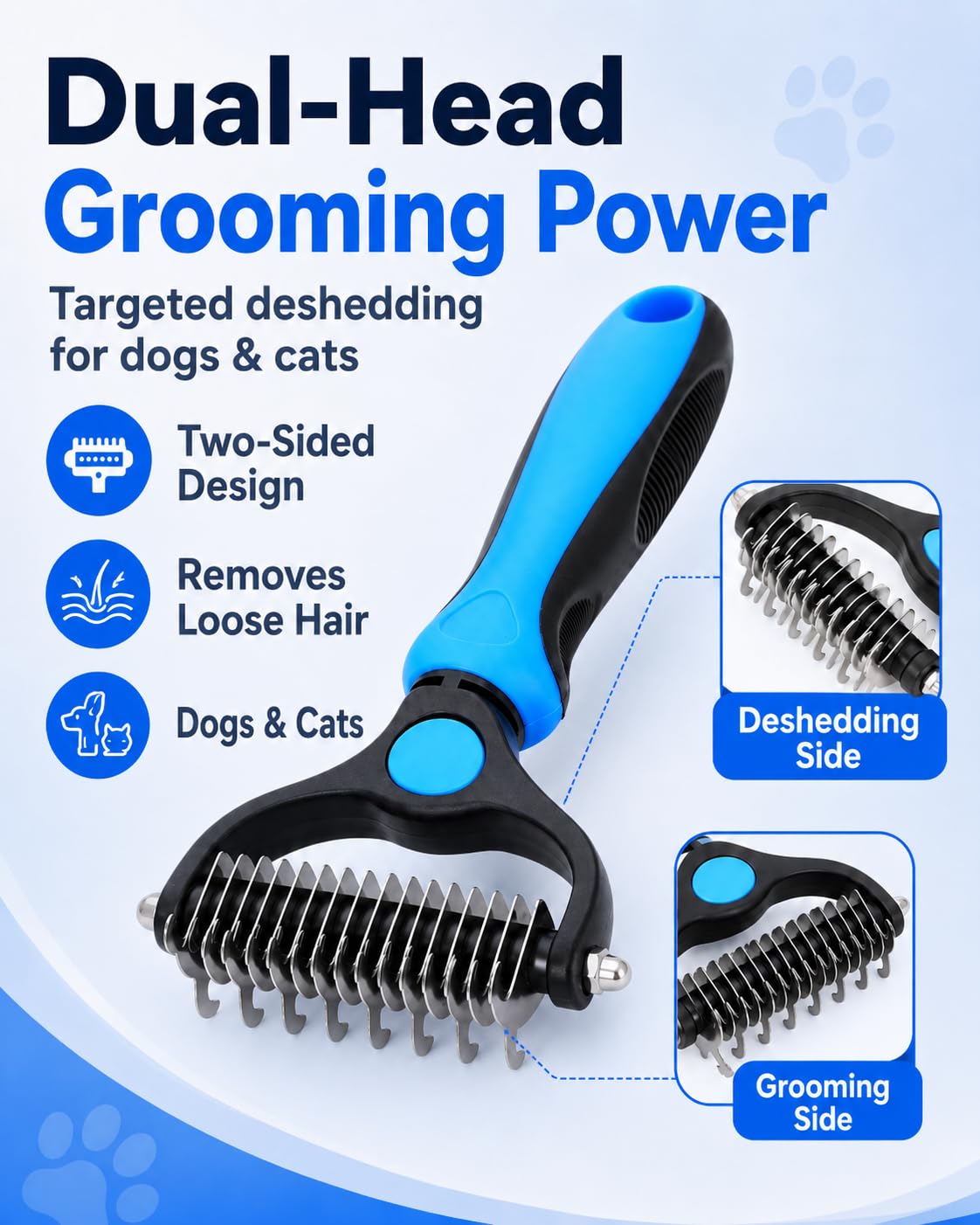 2 Pcs Pet Grooming Tool Deshedding Dog Brush for Dogs Shedding Comb Silent Groom Cats Tools Cepillo Para Perros the Double Sided Reviews Deshedder Brushes Lint Hair Extra Sticky Teeth Remover