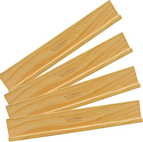 Miniatura 8 de Bucher&Rossini Juego de 4 estantes de dominó, soportes de madera para azulejos de dominó para ChickenFoot Mexican Train Ideal Family Game Opción