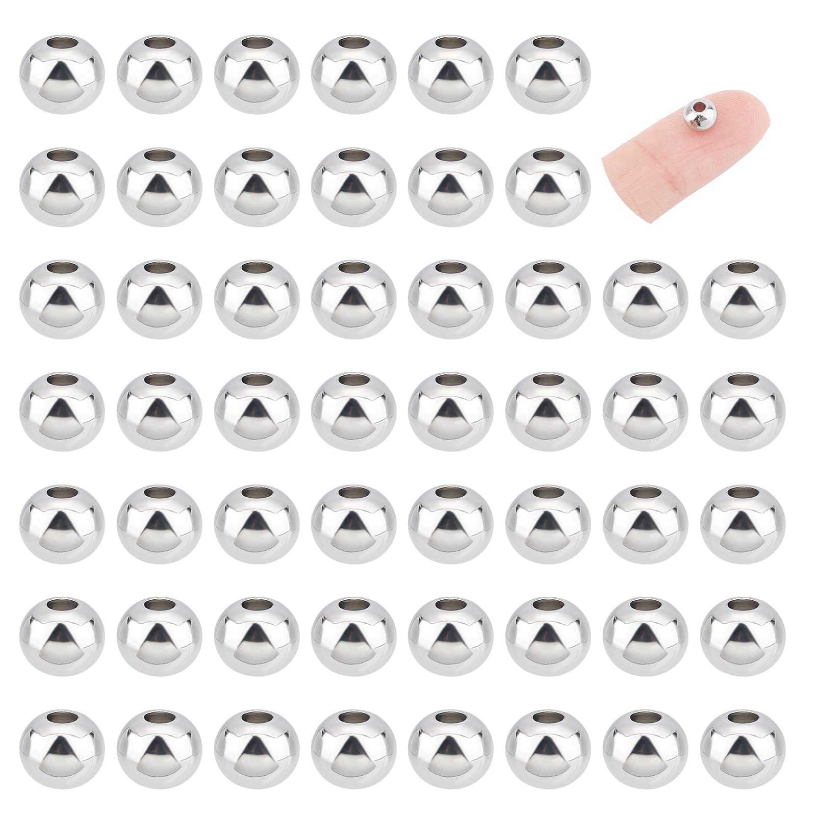 100 Pz Perline In Acciaio Inossidabile 304, Rondelle, Colore Acciaio