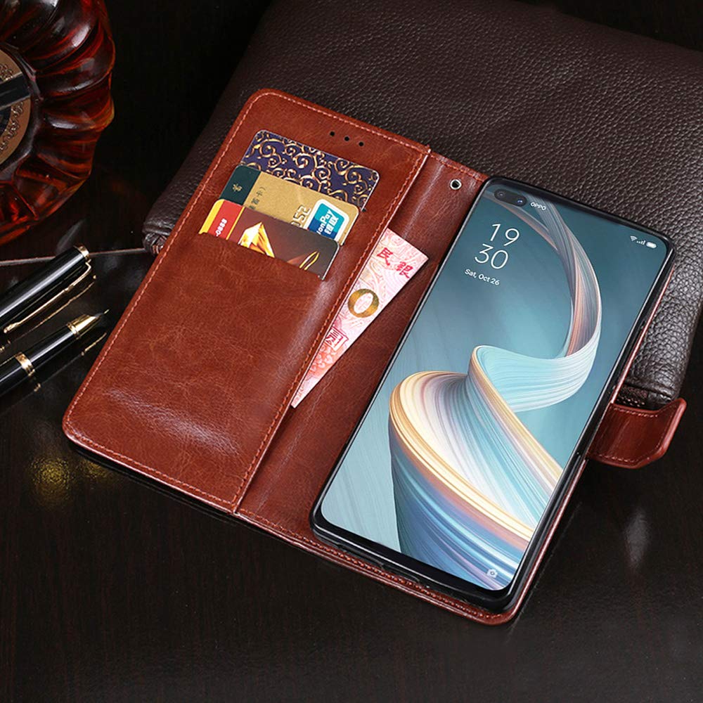 BRAND SET Cover per OnePlus Nord N100 Custodia Ultrasottile in Pelle PU con Supporto e Slot per Schede/Fibbia Magnetica Invisibile Case per OnePlus Nord N100(Blu