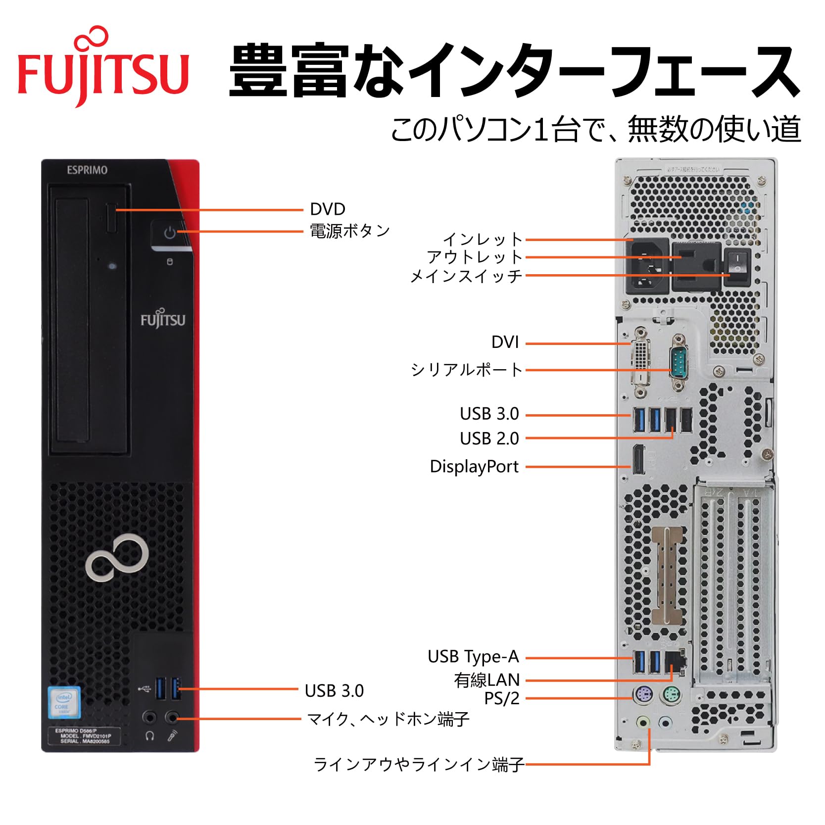 Amazon.co.jp: 【整備済み品】 デスクトップパソコン 富士通 ESPRIMO 