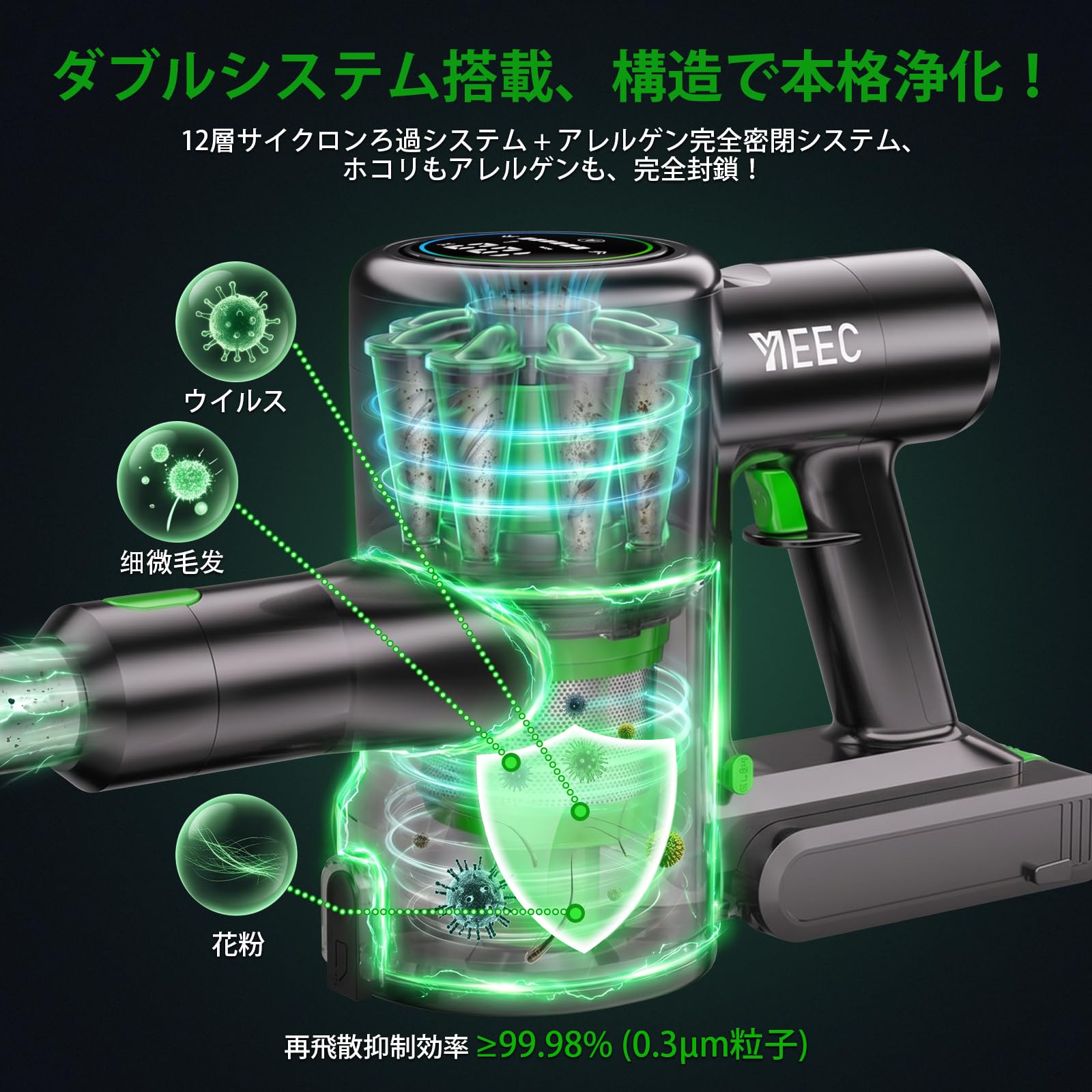 Amazon.co.jp: 掃除機 コードレス 【8月驚愕のデビュー！219000KPaの次