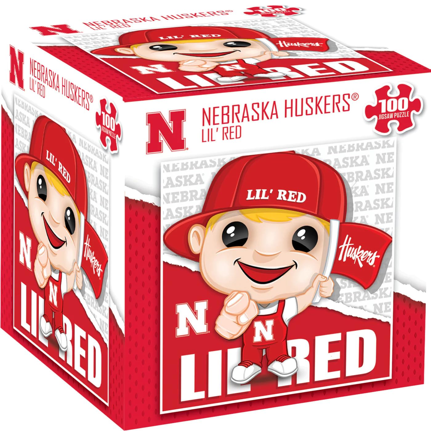 Nebraska Cornhuskers NCAA Mascot 100 Piece Square Puzzle