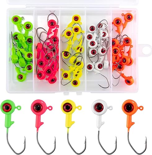 Alwonder Paquete de 3050 cabezas de plantillas de cangrejo con ojos 3D, cabezas de plantilla de pesca de trucha de lubina, 132 oz 116 oz 18 oz para