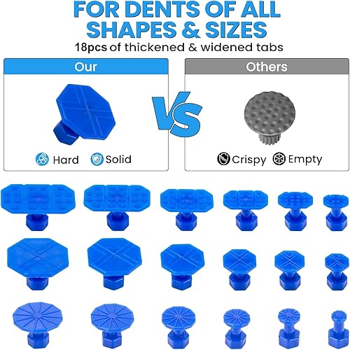 Miniatura 6 de Kit de extracción de abolladuras de automóvil, kit de eliminación de abolladuras sin pintura con extractor de puente ajustable y elevador dorado,