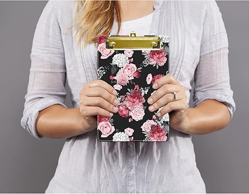 Miniatura 7 de Hongri Portapapeles de plástico pequeño, diseño de moda, tamaño A5, para estudiantes, niños, mujeres, oficina, hogar, clip de perfil bajo, bonito