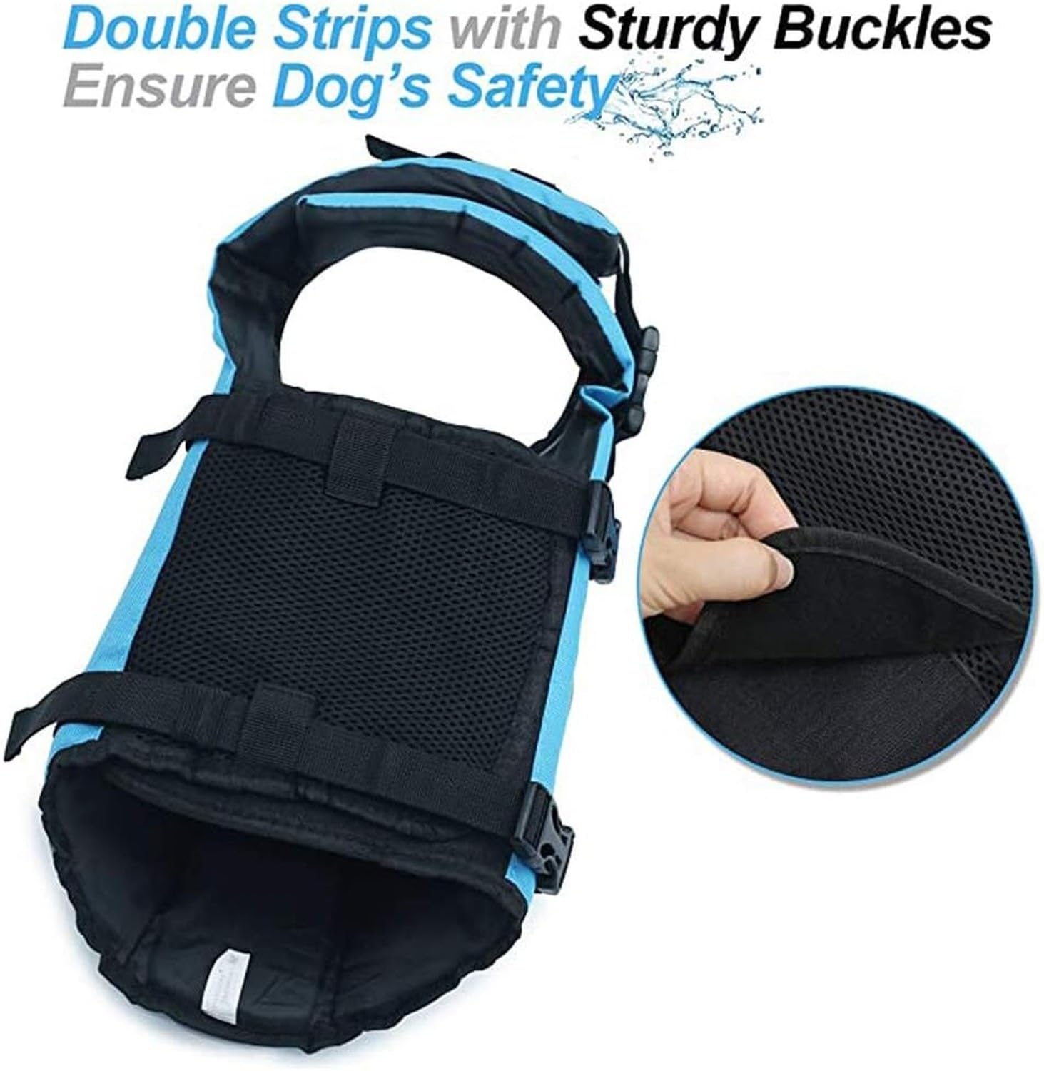 Chaleco Salvavidas para Perro, Chaleco de Flotación para Perros con Asa de Rescate y Buena Flotabilidad, Reflectante para Seguridad en Piscina, Playa y Navegaci, Blue, XL