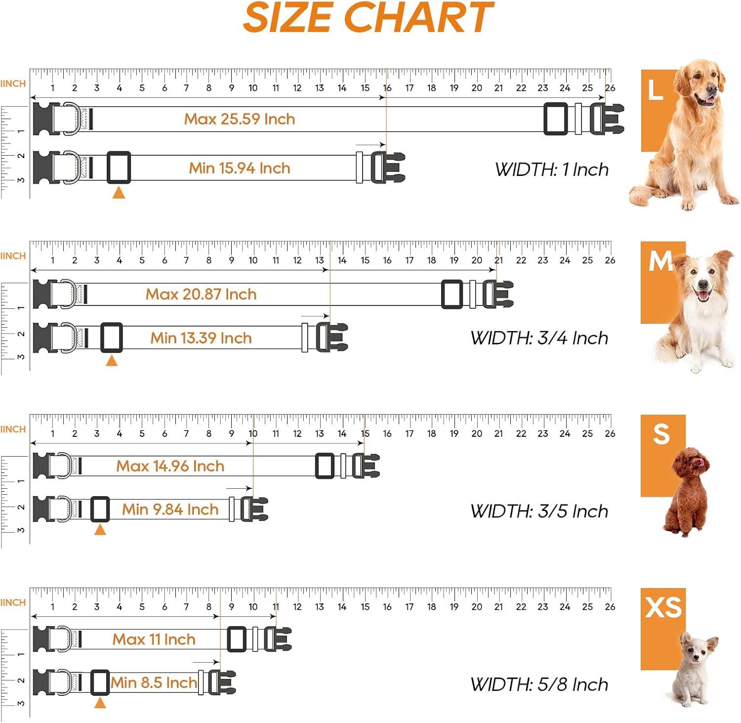 Timos Dog Collar for Small Medium Large Dogs,Adjustable Soft Puppy Collars with Quick Release Buckle,Sunset Valley,M Length 13.39''-20.87'' : Pet Supplies