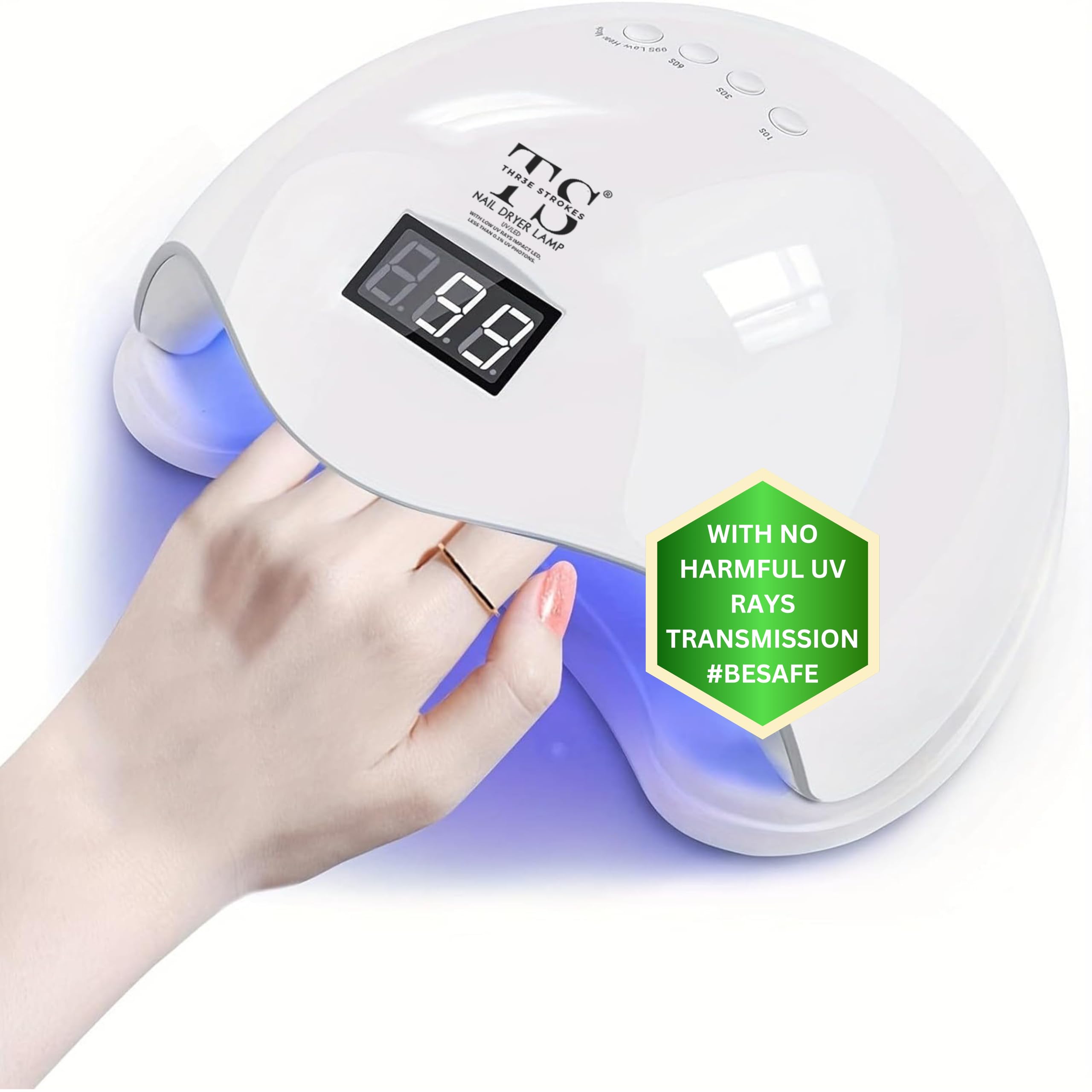 THR3E STROKES UV LED Nail Lamp | Low UV Rays Transmission | Professional Salon-Quality at Home