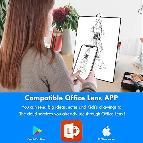 Miniatura 4 de Pizarra blanca pequeña magnética de borrado en seco de 14 x 11 pulgadas, pizarra blanca iNenya con soporte y colgar, pizarra blanca de nevera,