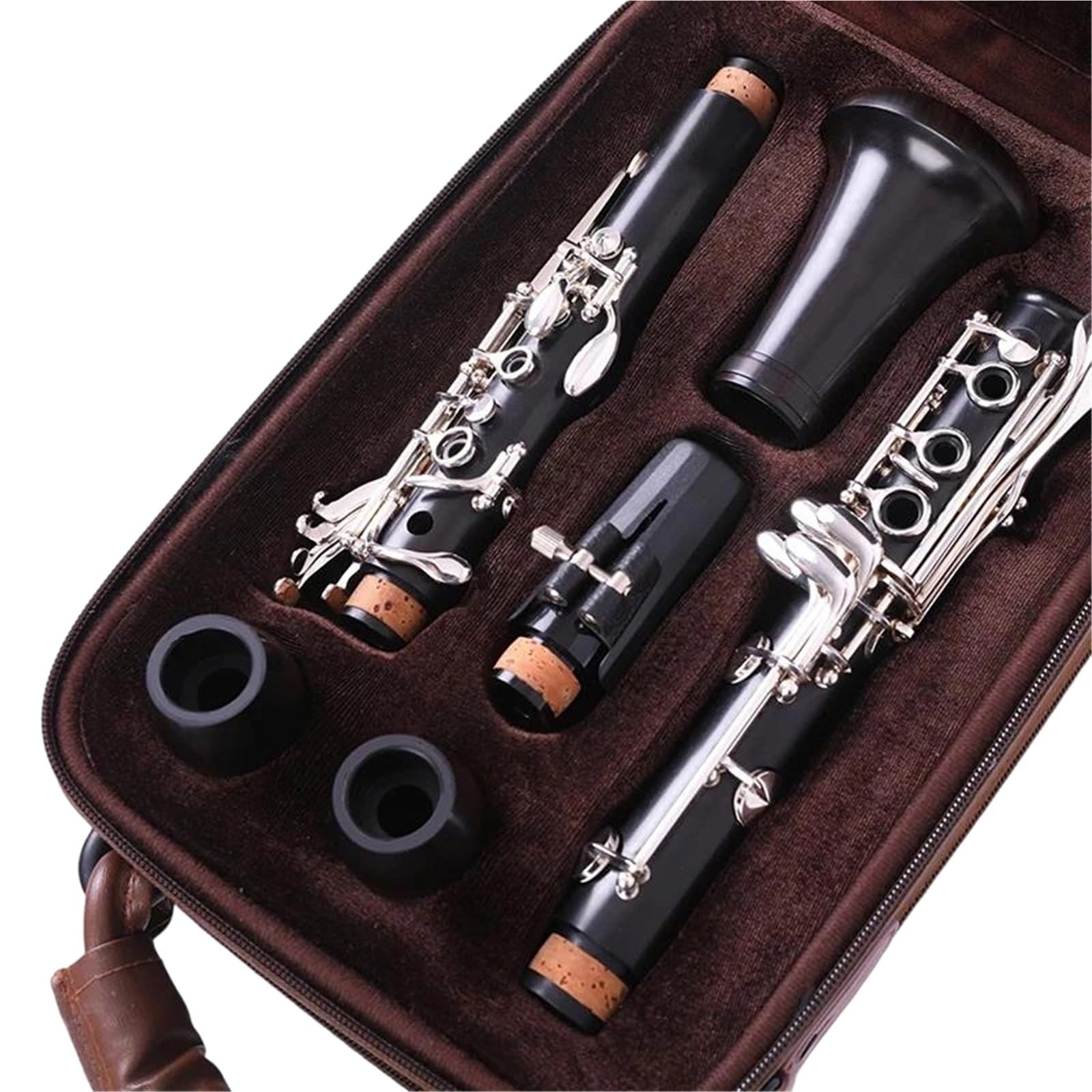 Clarinete De Ébano BB Tono 18 Teclas Plateado Cobre Instrumento Musical Madera Maciza