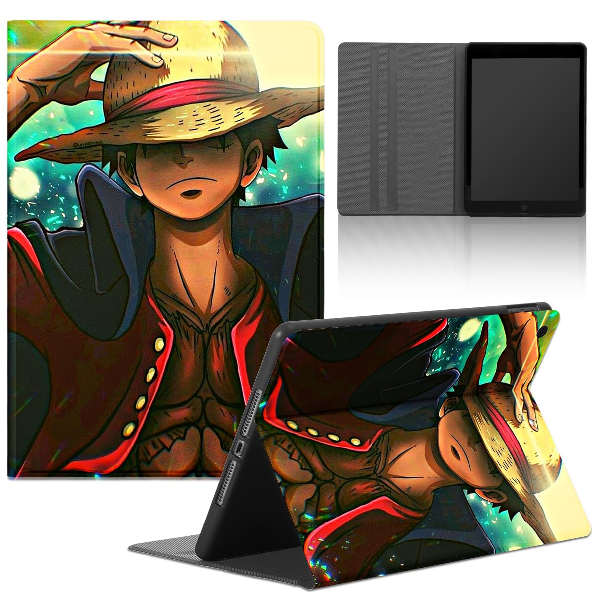 Custodia Con Supporto Per Xiaomi Redmi Pad SE 2023 - Cover In PU Con Stampa Anime One Piece Ace, Antiurto