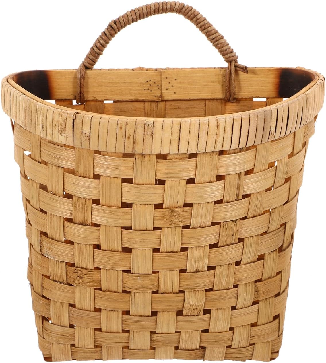 Zerodeko Woven Hanging Basket for Kitchen Wall Hanging Basket Storage Organizer for Onions Garlic Ginger Eggs and Seasonings Space-Saving Wall for Home Organization 8.26 X 7.67 X 4.33 in