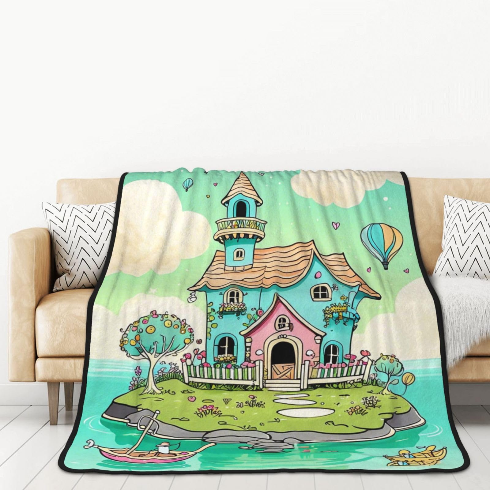 Couverture en flanelle double couche 152x203 cm Whimsical Bliss