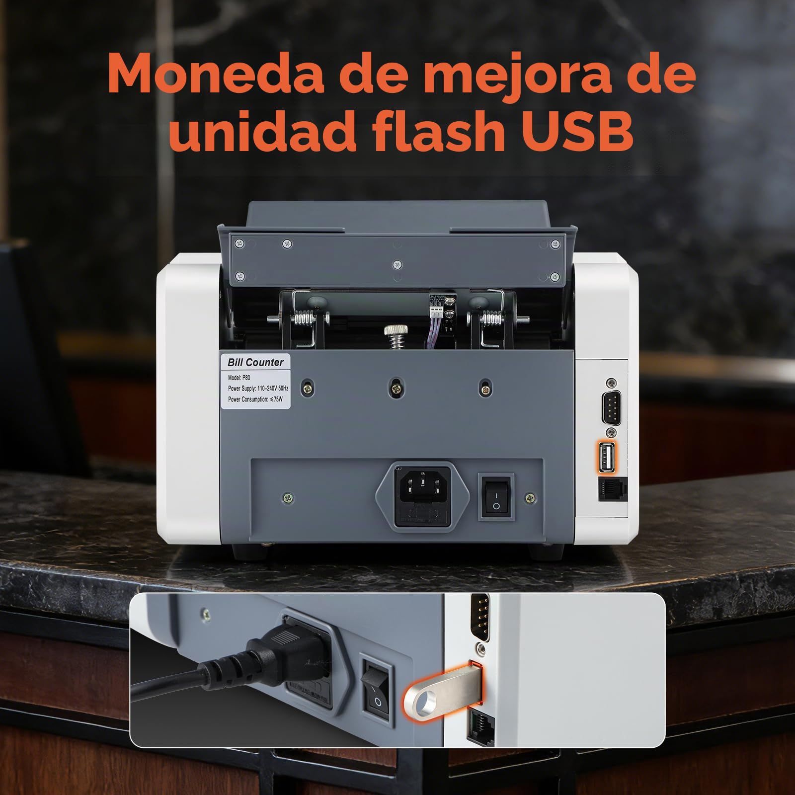 Bonvoisin Contador Profesional de Billetes, Recuento de Valores de Denominaciones Mixtas, Contadora de Billetes con Detección de Billetes Falsos 1CIS/UV/IR/MG, Pantalla Táctil, 1500 Billetes/Min