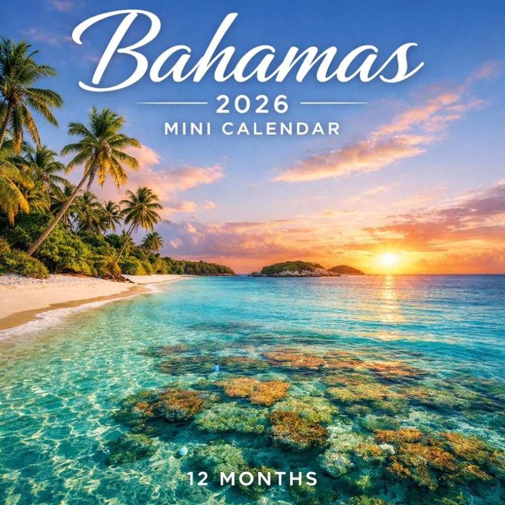Bahamas 2026 Mini Calendar – 12 Months