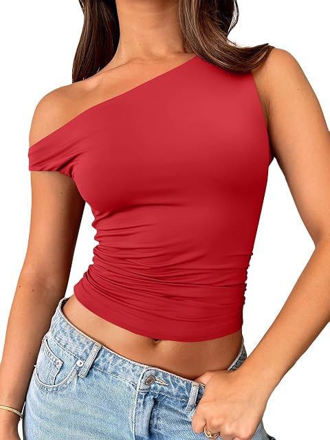 Trendy Queen Womens Off The Shoulder Tank Tops Going Out Crop Shirts